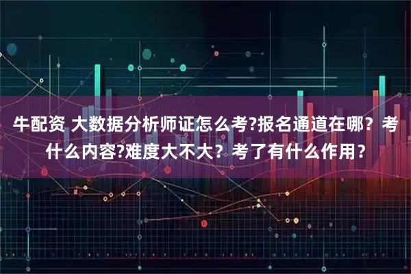 牛配资 大数据分析师证怎么考?报名通道在哪？考什么内容?难度大不大？考了有什么作用？